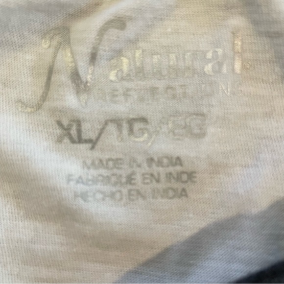 Natural Reflections Merry & Bright Raglan TShirt Women's XL Christmas White Gray - Picture 4 of 5